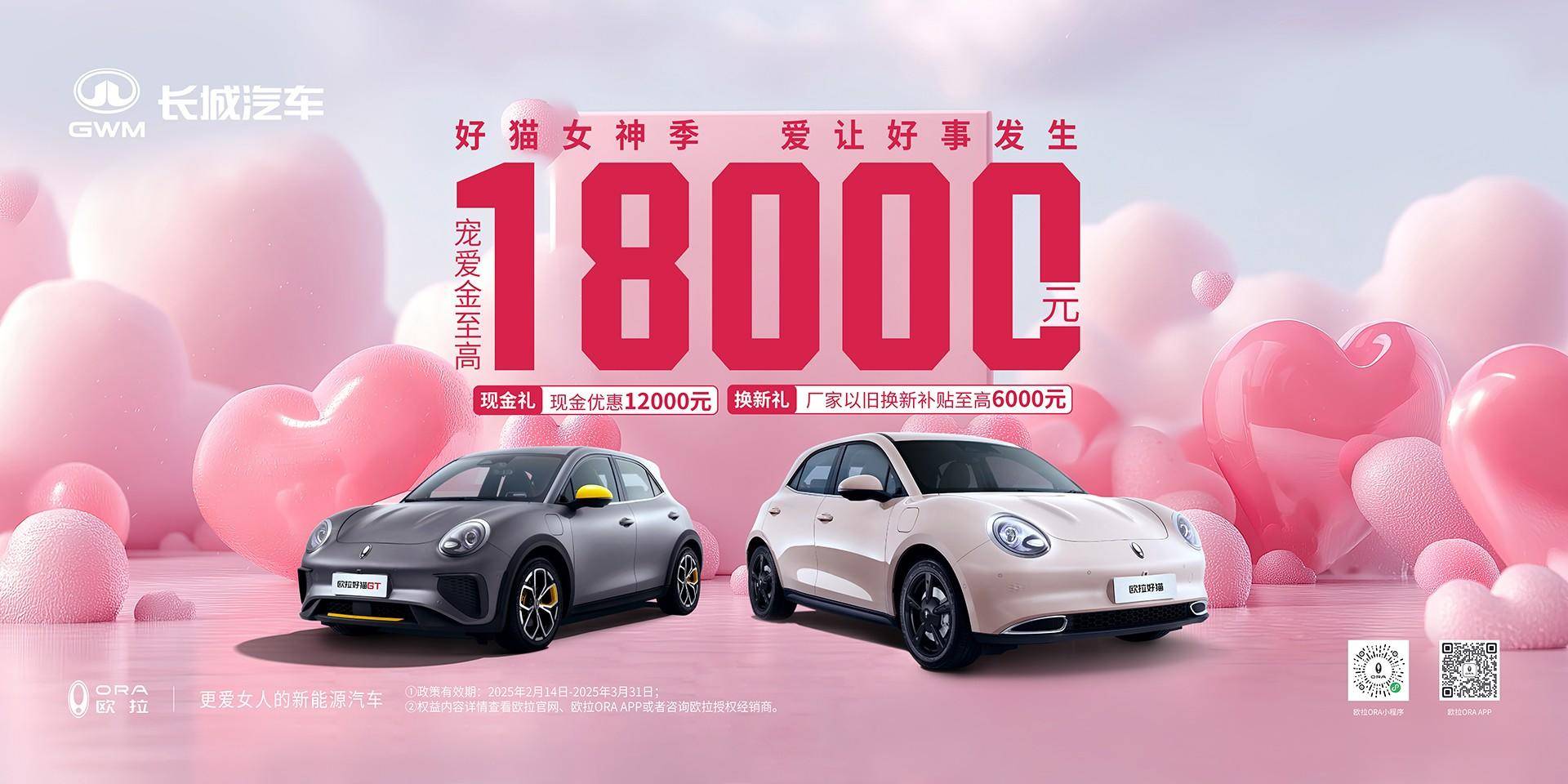 全系限時鉅惠至高18000元  歐拉好貓開啟新年購車福利