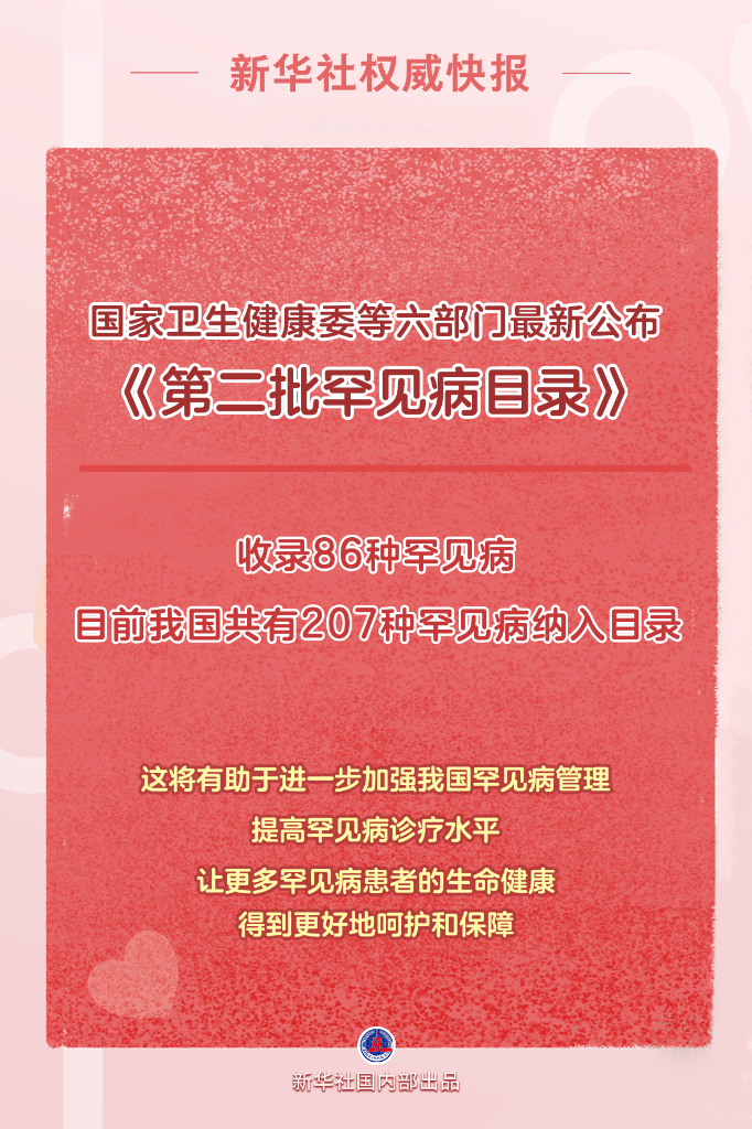 更好呵護患者健康 我國發布第二批罕見病目錄收錄86種罕見病