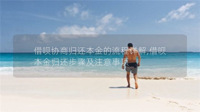 借唄協商歸還本金的流程詳解,借唄本金歸還步驟及注意事項